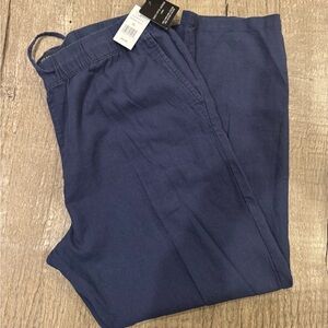 Saks Fifth Avenue Navy Linen Pants